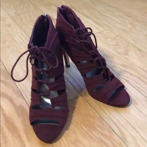 BCBGENERATION Lace-Up Burgundy Heels